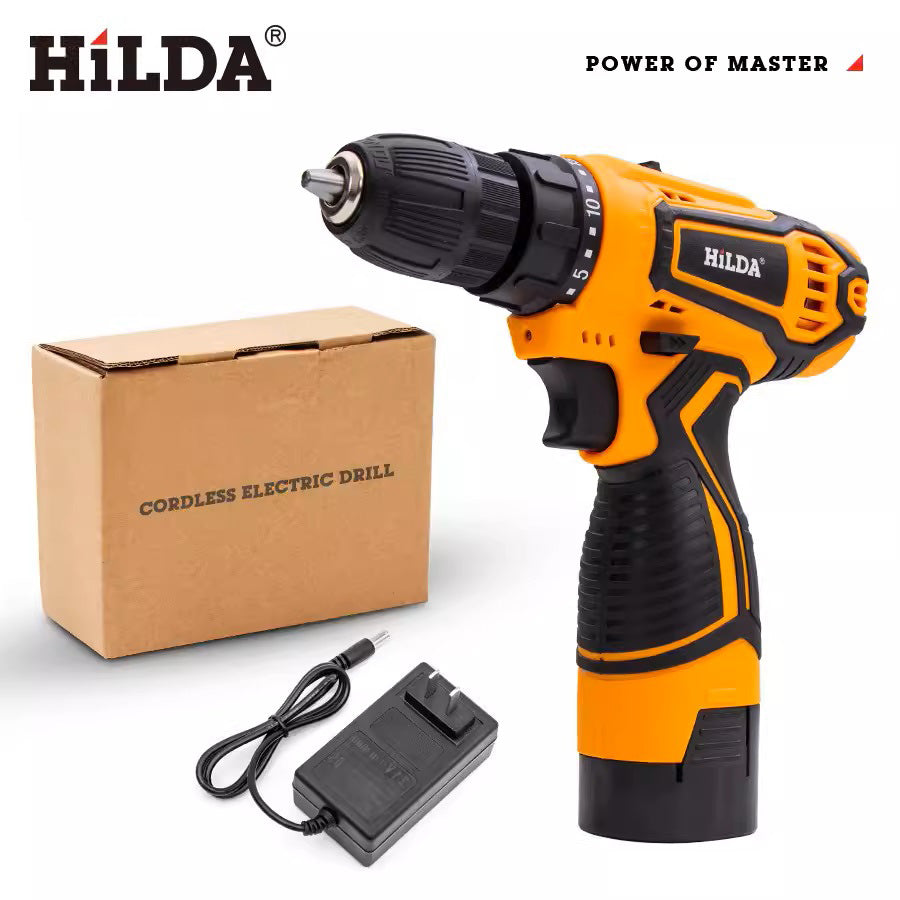 HILDA 12V 16.8V 21V Cordless Drill Electric Screwdriver Mini Wireless Power Driver DC Lithium-Ion Battery Power Tools