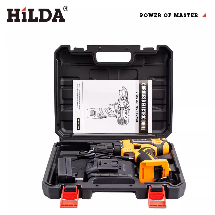 HILDA 12V 16.8V 21V Cordless Drill Electric Screwdriver Mini Wireless Power Driver DC Lithium-Ion Battery Power Tools