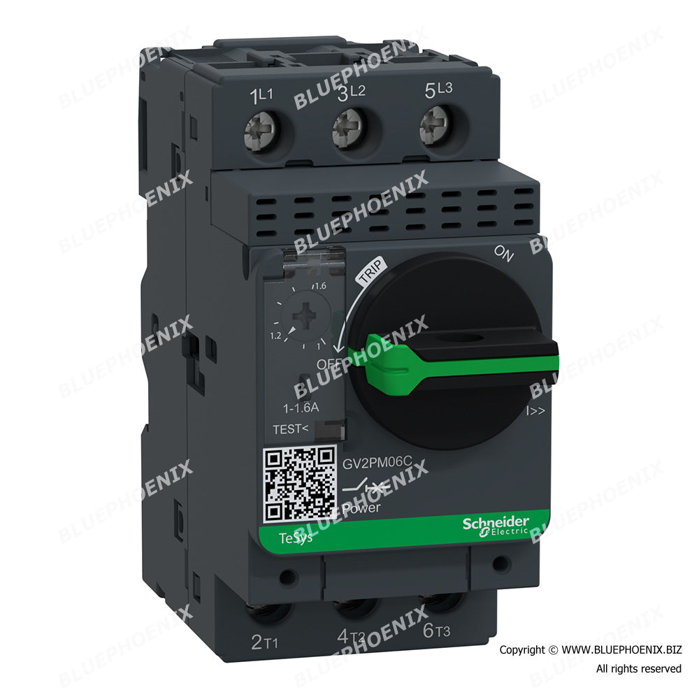 TeSys GV2, GV2PM, Schneider, Rotary knob, Thermal-Magnetic motor circuit breakers.