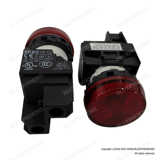 YW1P-1EQ / YW-EQ, IDEC, Pilot Lights, YW Series, Flush Full Voltage Type